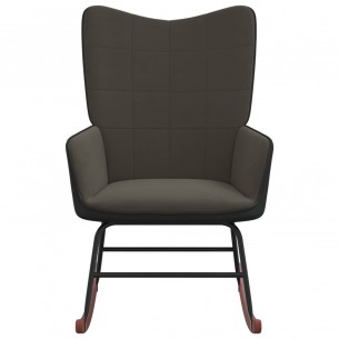 Chaise à bascule Gris foncé Velours et PVC