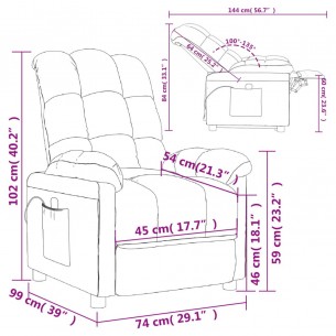 Fauteuil de massage Gris clair Tissu