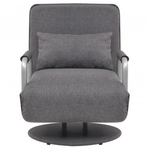 Fauteuil pivotant et canapé-lit Gris foncé Tissu