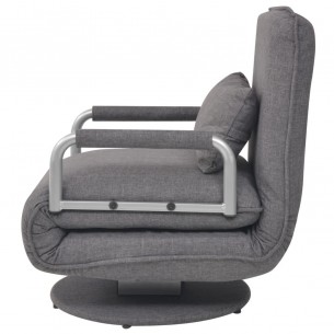 Fauteuil pivotant et canapé-lit Gris foncé Tissu