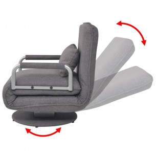 Fauteuil pivotant et canapé-lit Gris foncé Tissu