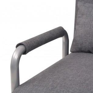 Fauteuil pivotant et canapé-lit Gris foncé Tissu