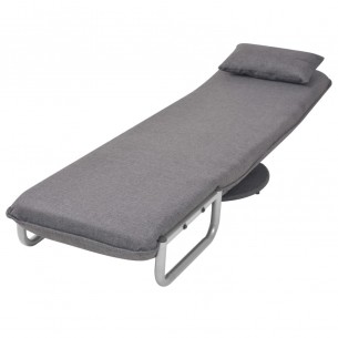 Fauteuil pivotant et canapé-lit Gris foncé Tissu