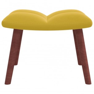 Chaise de relaxation avec repose-pied Jaune moutarde Velours