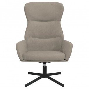 Chaise de relaxation avec tabouret Gris clair Velours