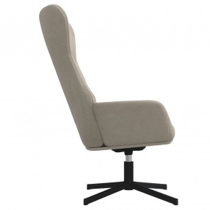 Chaise de relaxation avec tabouret Gris clair Velours