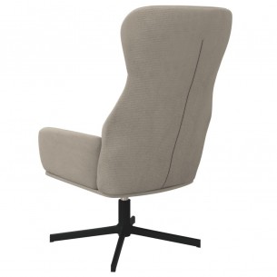 Chaise de relaxation avec tabouret Gris clair Velours