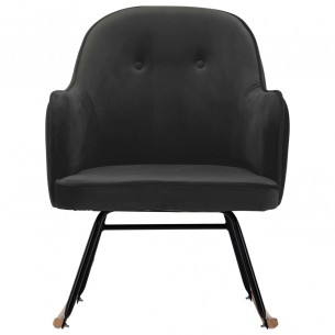 Chaise à bascule Gris foncé Velours