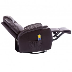 Fauteuil à bascule de massage Marron Similicuir