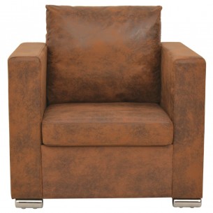 Fauteuil Marron Similicuir daim