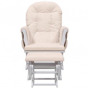Chaise berçante avec repose-pied Rose clair Tissu