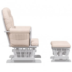 Chaise berçante avec repose-pied Rose clair Tissu