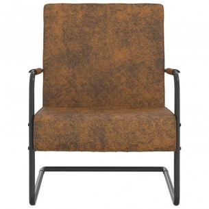 Chaise cantilever Marron Tissu