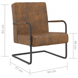Chaise cantilever Marron Tissu