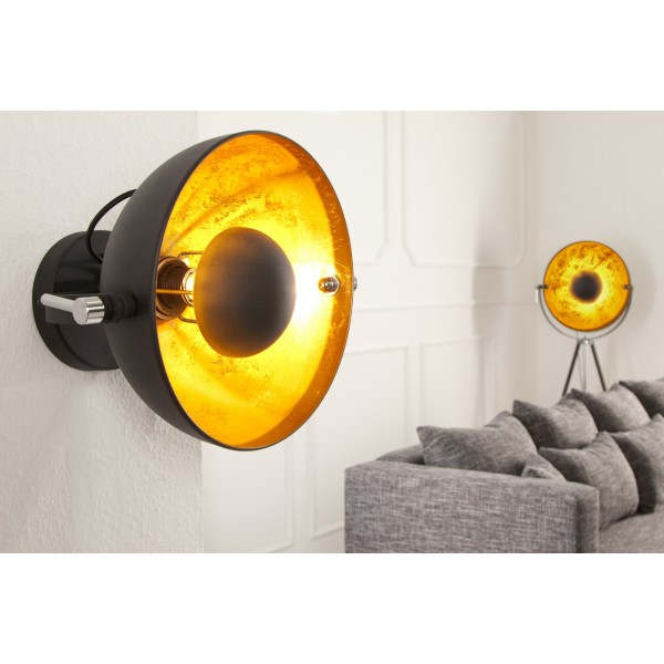 Applique murale en acier inoxydable coloris noir et or