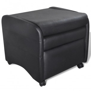 Fauteuil pliable Noir Similicuir