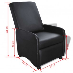 Fauteuil pliable Noir Similicuir