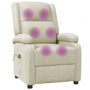 Fauteuil de massage Crème Similicuir