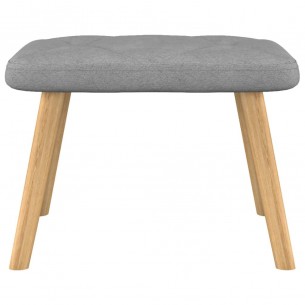 Chaise de relaxation avec tabouret Gris clair Tissu