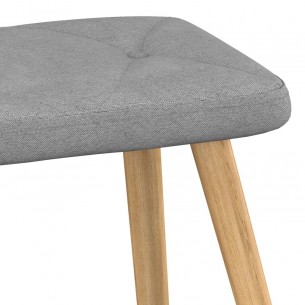 Chaise de relaxation avec tabouret Gris clair Tissu