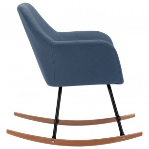 Chaise à bascule Bleu Tissu