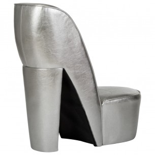 Chaise en forme de chaussure à talon haut Argenté Similicuir Chaise en forme de chaussure à talon haut Argenté Similicuir
