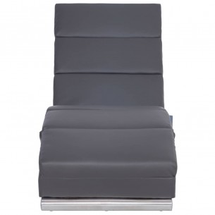 Chaise longue de massage Gris Similicuir