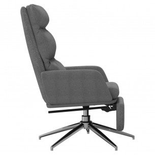 Chaise de relaxation avec repose-pied Gris clair Tissu