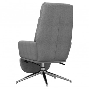 Chaise de relaxation avec repose-pied Gris clair Tissu