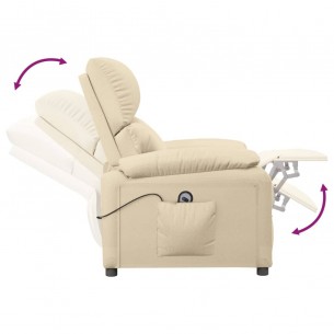 Fauteuil inclinable électrique Crème Tissu