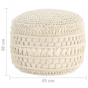 Pouf fait à la main en macramé 45x30 cm Coton