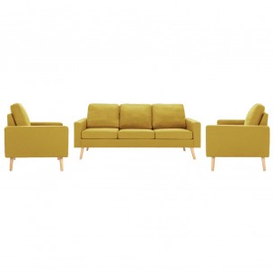 Ensemble de canapés 3 pcs Tissu Jaune