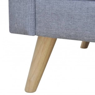 Canapé à 2 places Tissu Gris clair