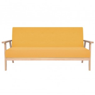 Ensemble de canapés 3 pcs Tissu Jaune