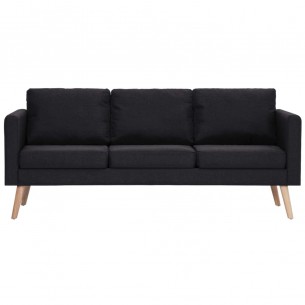 Ensemble de canapé 2 pcs Tissu Noir