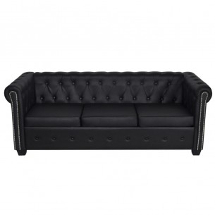 Canapé Chesterfield à 2 places et à 3 places noir