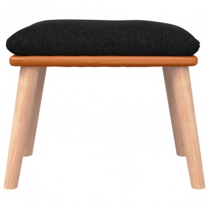 Repose-pied Noir 45x29,5x35 cm Tissu et similicuir