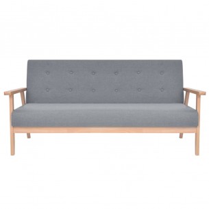 Ensemble de canapés 2 pcs Tissu Gris clair