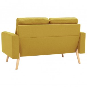 Ensemble de canapés 2 pcs Tissu Jaune