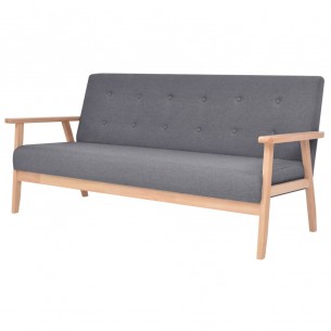Jeu de canapé 2 pcs Tissu Gris foncé