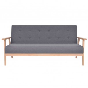 Jeu de canapé 2 pcs Tissu Gris foncé
