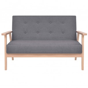 Jeu de canapé 2 pcs Tissu Gris foncé