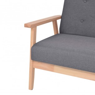Jeu de canapé 2 pcs Tissu Gris foncé
