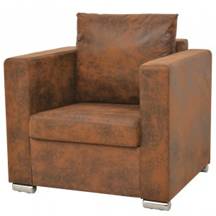 Ensemble de canapés 2 pcs Cuir daim synthétique