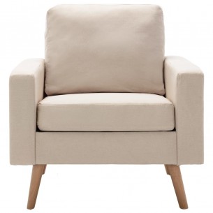 Ensemble de canapés 2 pcs Tissu Crème