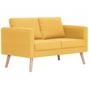 Canapé à 2 places Tissu Jaune