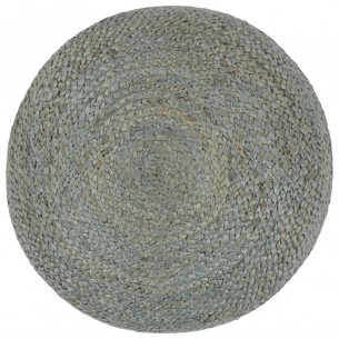 Pouf fait à la main Vert olive 45 x 30 cm Jute