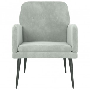 Fauteuil Gris clair 62x79x79 cm Velours