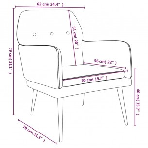 Fauteuil Gris clair 62x79x79 cm Velours