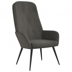Chaise de relaxation Gris foncé Velours